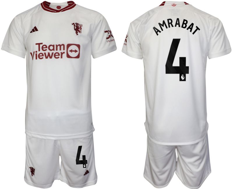 Men 2023-2024 Club Manchester United away white #4 Soccer Jersey